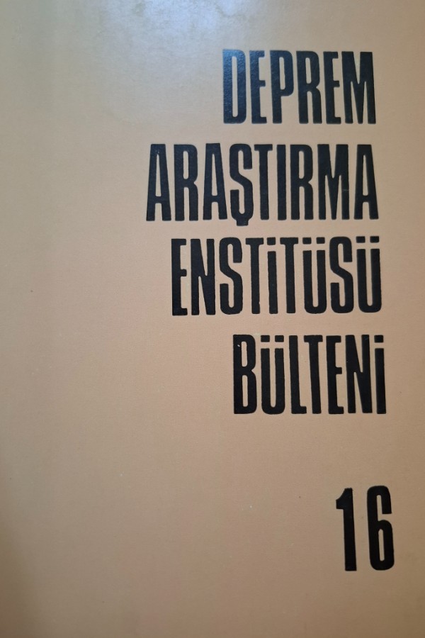 Deprem araştırma ensitütüsü bülteni 16
