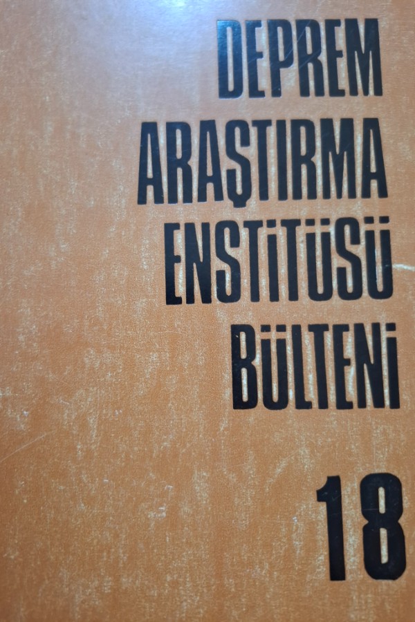 Deprem araştırma enstitüsü bülteni 18