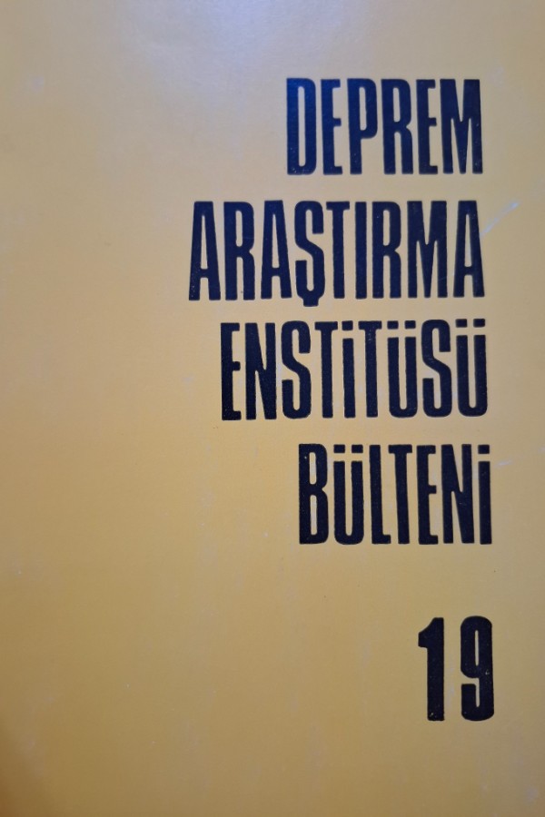 Deprem araştırma enstitüsü bülteni 19