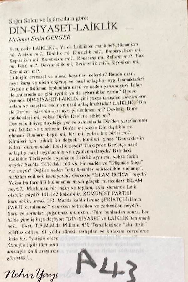Din siyaset laiklik