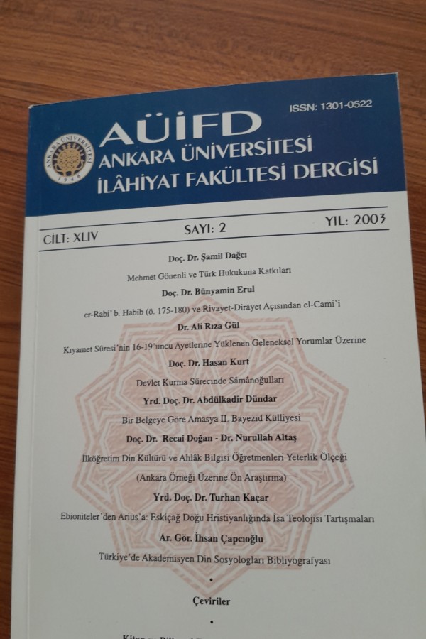 2 Ankara Üniversitesi İlahiyat Fakültesi dergisi