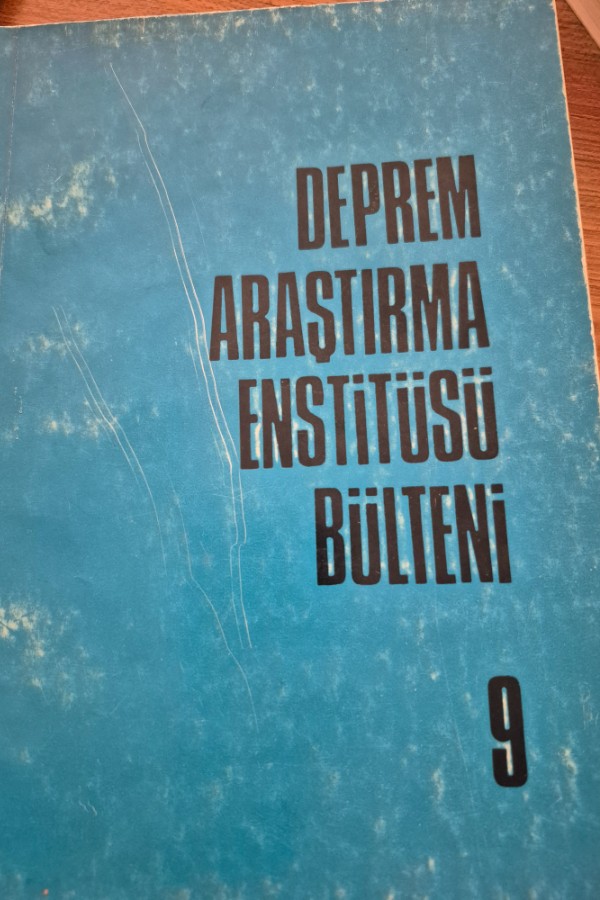 Deprem Araştırma Enstitüsü bülteni 9
