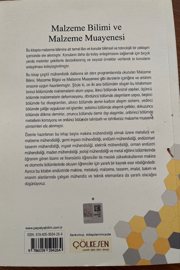 Malzeme Bilimi ve Malzeme Muayenesi