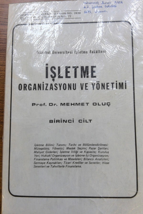 İşletme Organizasyonu ve yönetimi