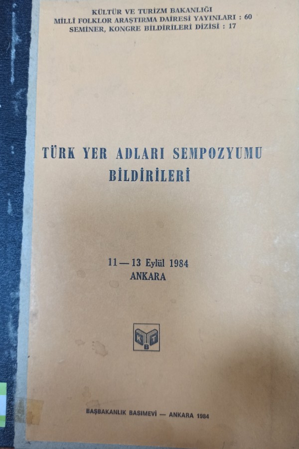 Türk yer adları sempozyumu bildirileri