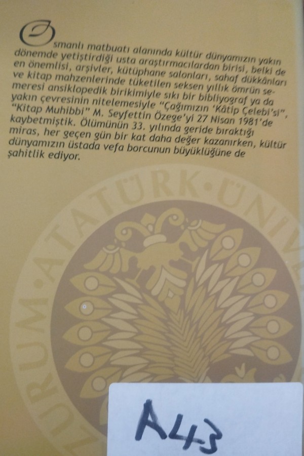 Kitaplar Kitabı'na Adanmış bir Ömür M.Seyfettin Özege