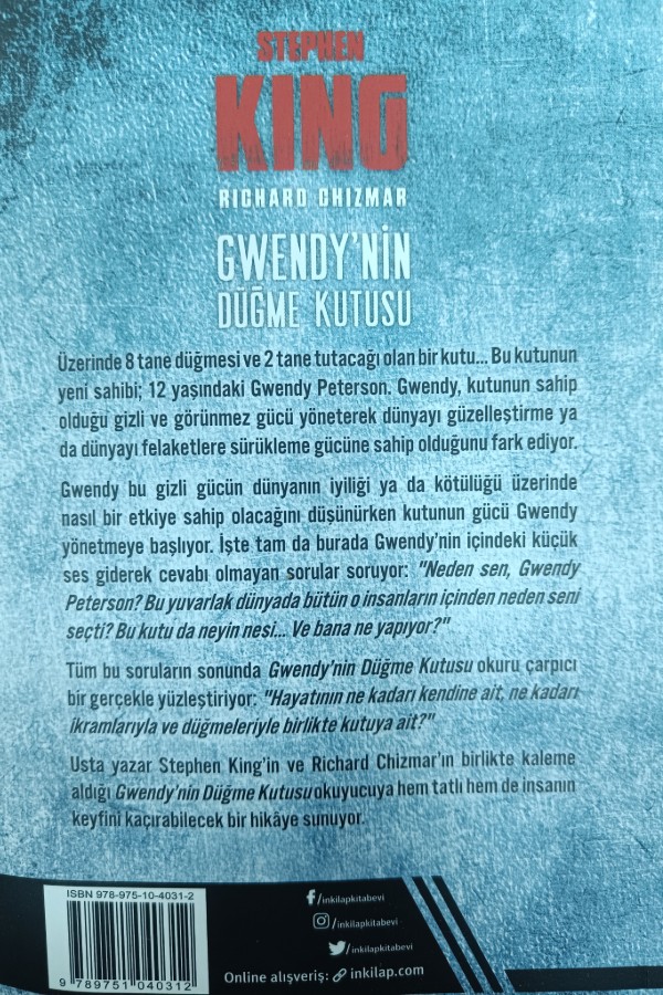 Rıchard Chizmar Gwendy'nin Düğme Kutusu