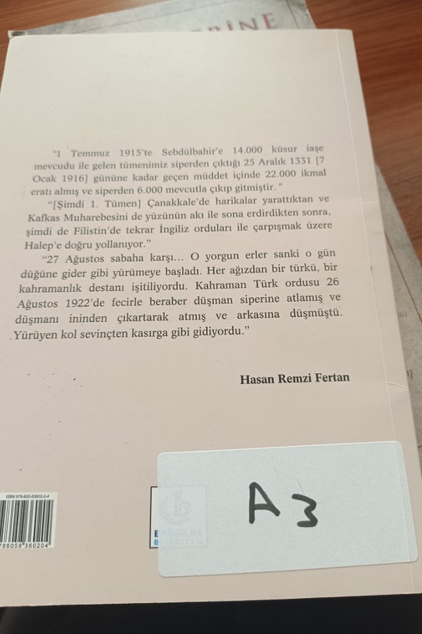 Hasan remzi fertan'ın harp hatirlarari